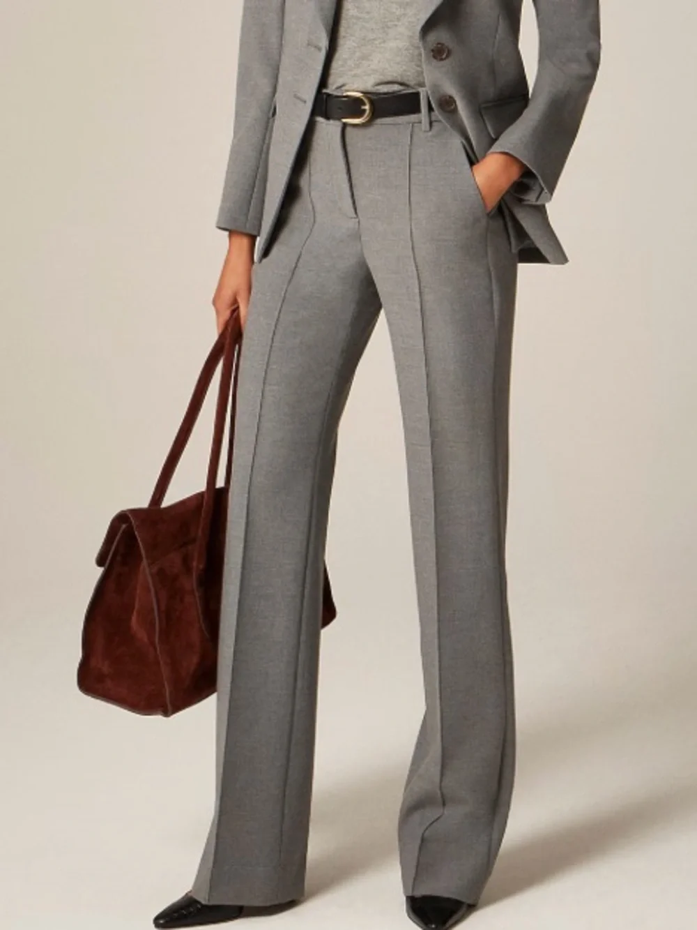 J crew smoked graphite Petite Natalia pant in four-season stretch